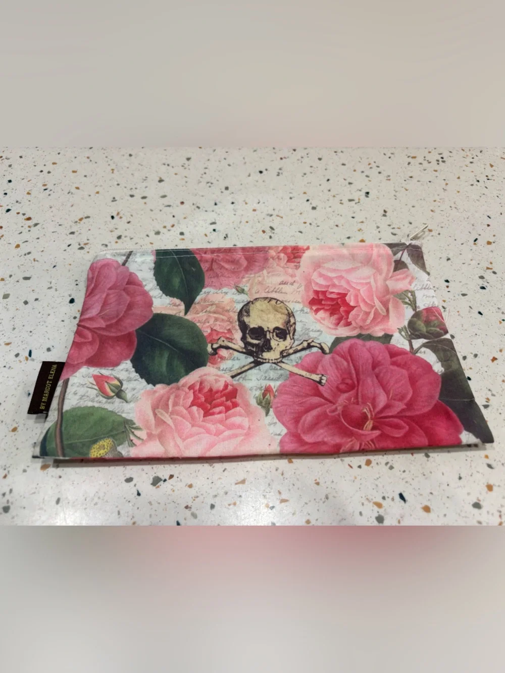 Tokyomilk Floral Skull Cosmetic‎ Bag Pink Roses